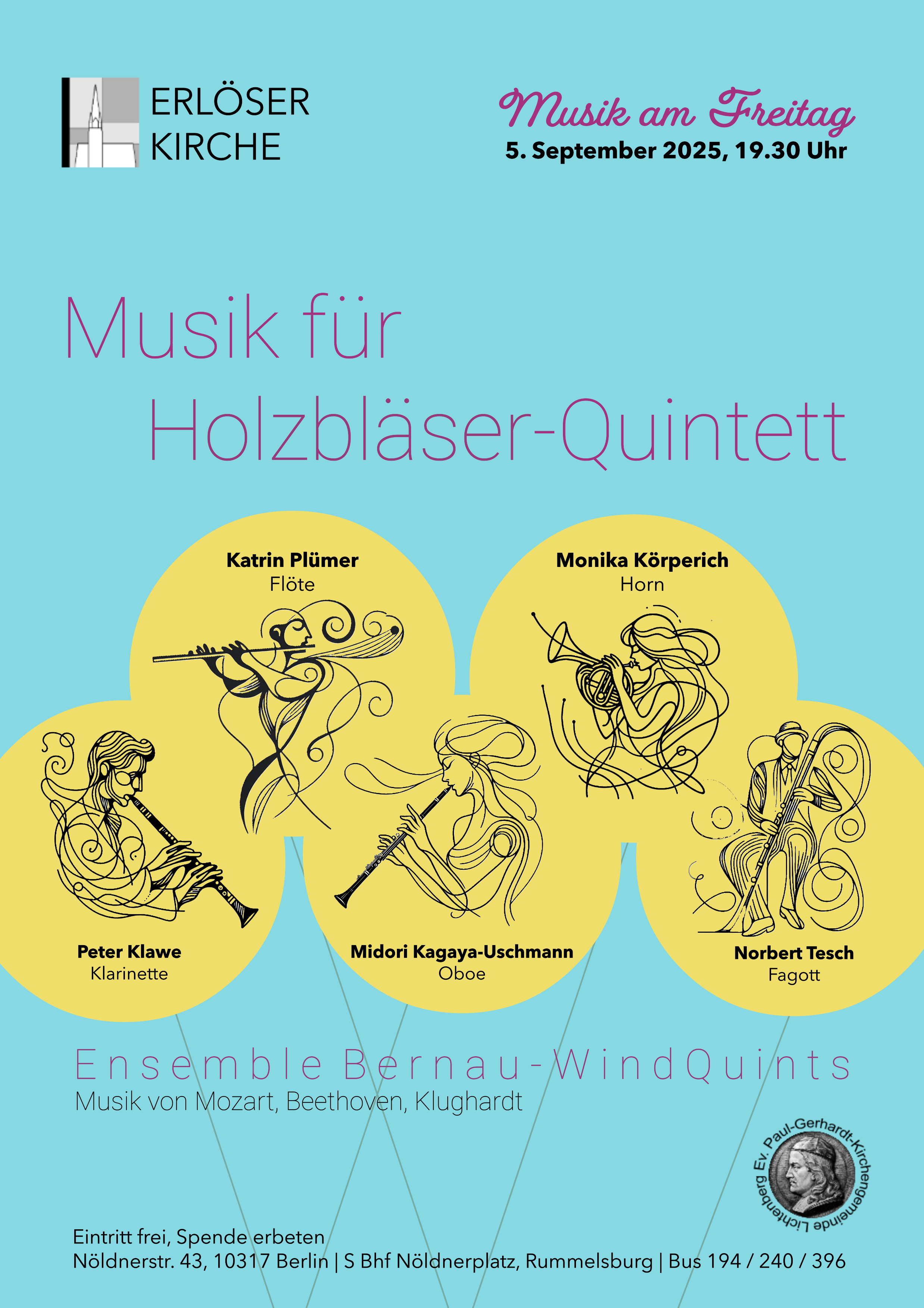 Musik am Freitag - Musik für Holzbläser-Quintett